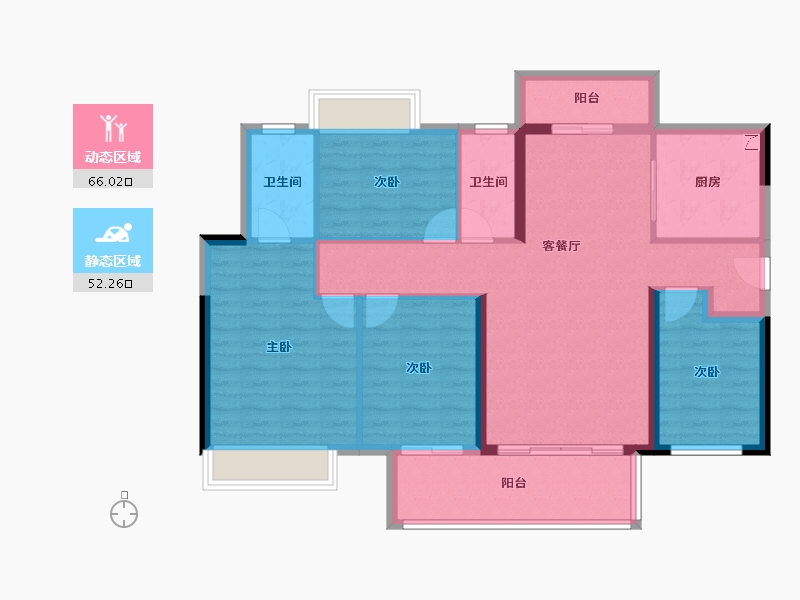 广东省-江门市-大悦城新悦锦云-106.37-户型库-动静分区