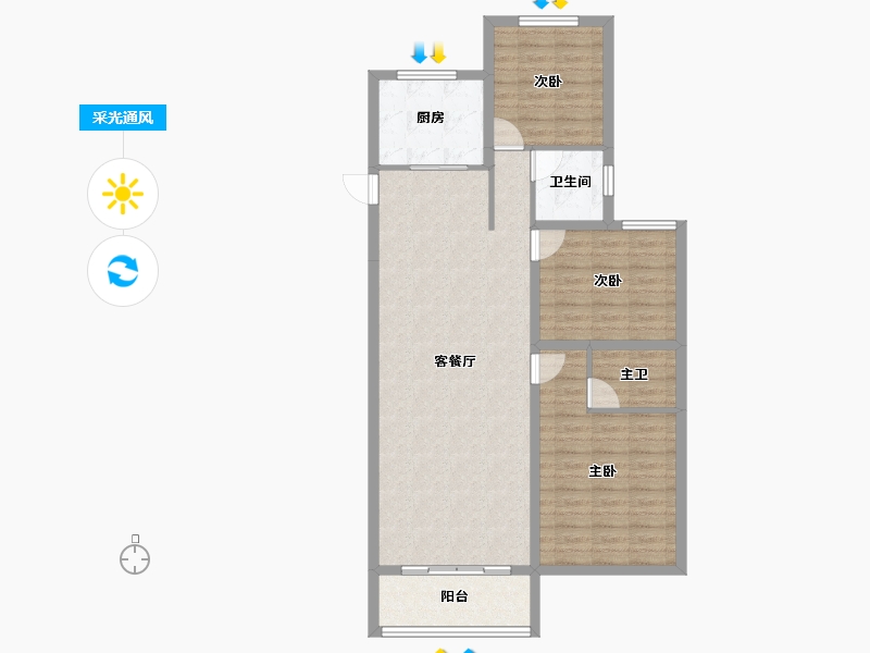 山东省-泰安市-华新新干线-96.07-户型库-采光通风