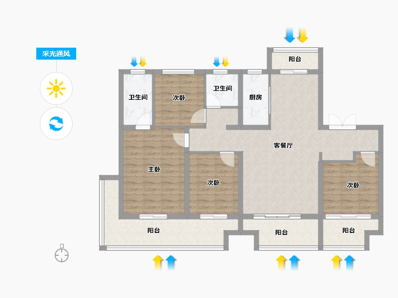 河南省-周口市-扶沟建业府-112.00-户型库-采光通风