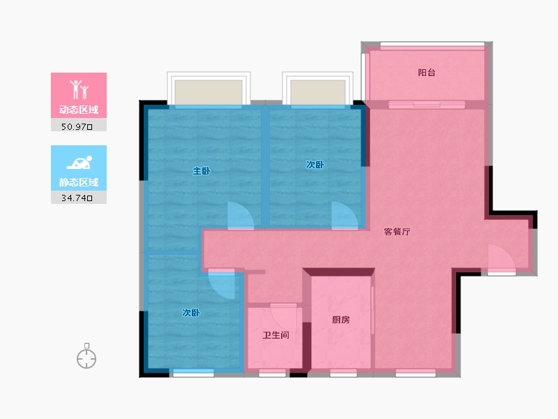 河南省-郑州市-洺悦家园-76.00-户型库-动静分区