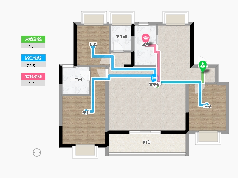 江苏省-苏州市-越秀·悦见云庭-96.80-户型库-动静线