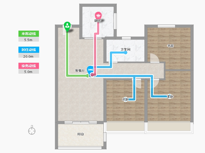 江苏省-苏州市-琴颂雅院-96.00-户型库-动静线