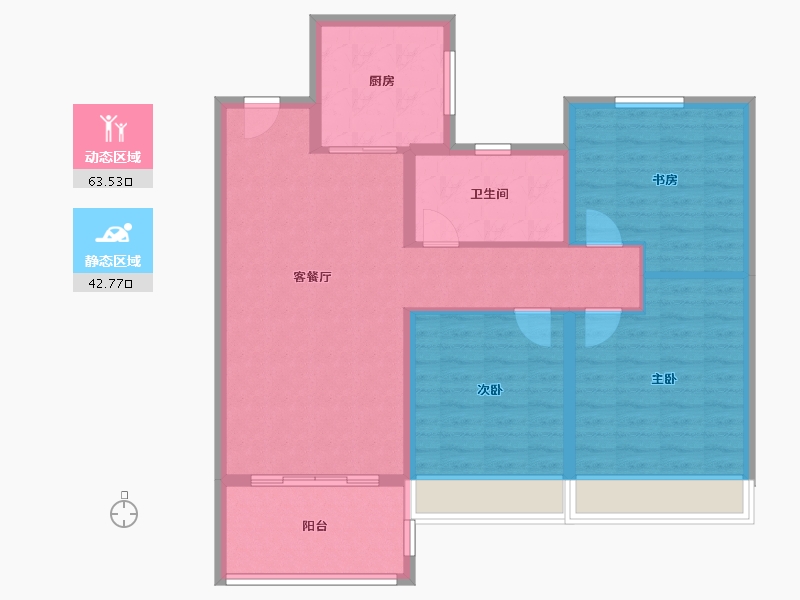 江苏省-苏州市-琴颂雅院-96.00-户型库-动静分区