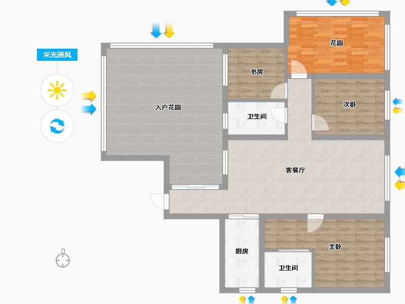 贵州省-贵阳市-亨特山屿湖-150.00-户型库-采光通风