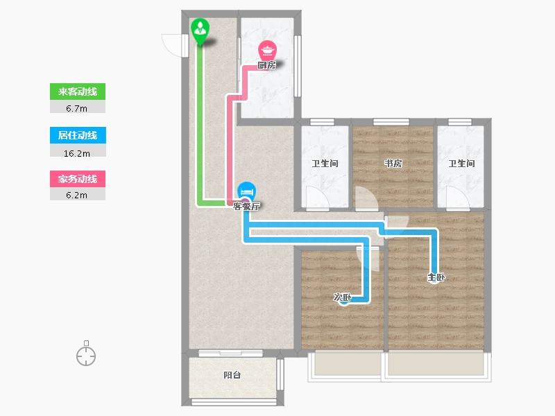 河南省-郑州市-公园阅MOMA-87.00-户型库-动静线