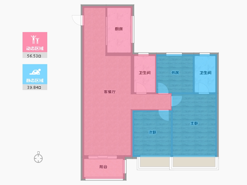 河南省-郑州市-公园阅MOMA-87.00-户型库-动静分区