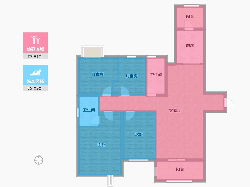 湖南省-株洲市-星合湘水湾-110.30-户型库-动静分区