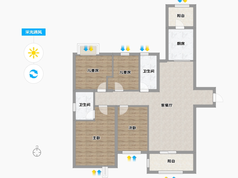 湖南省-株洲市-星合湘水湾-110.30-户型库-采光通风