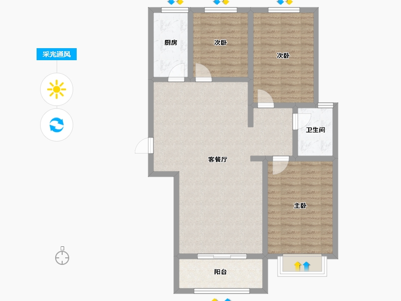 河北省-保定市-玉兰九赋-93.94-户型库-采光通风