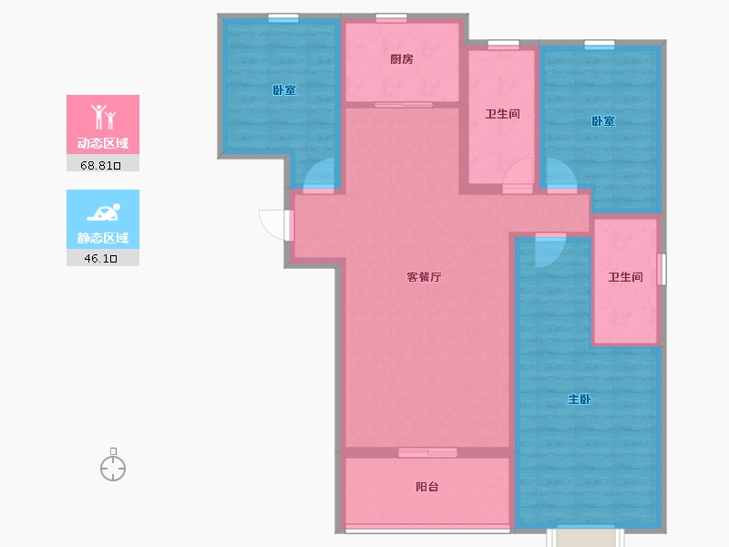 陕西省-西安市-盛唐长安-102.40-户型库-动静分区