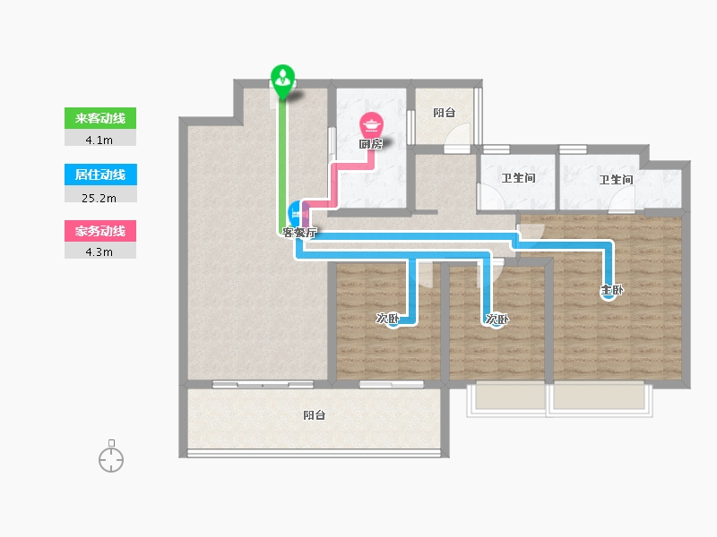 云南省-昆明市-七彩国际社区-118.13-户型库-动静线