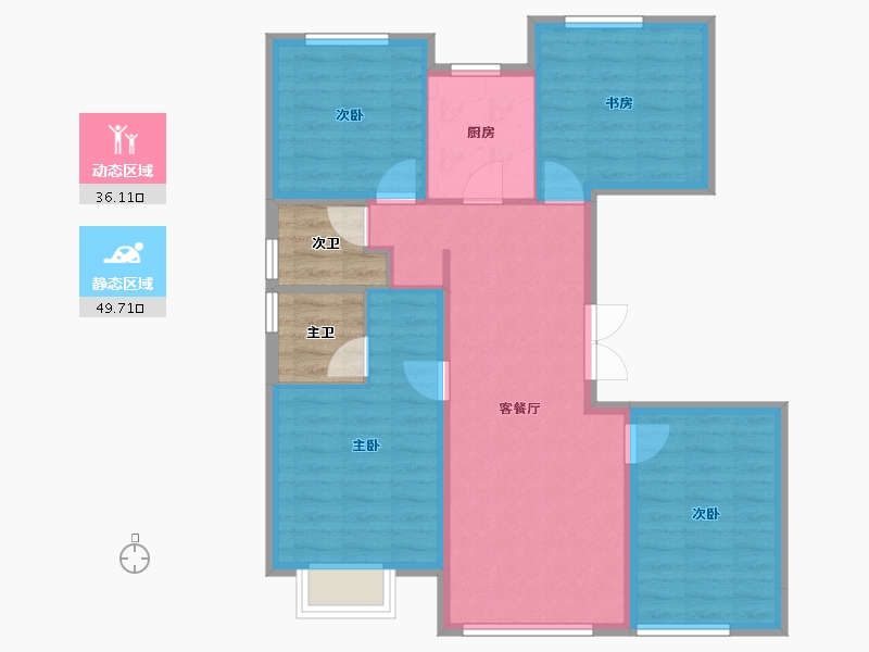 河北省-保定市-竞秀金茂悦-83.49-户型库-动静分区