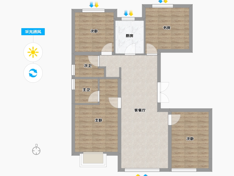 河北省-保定市-竞秀金茂悦-83.49-户型库-采光通风