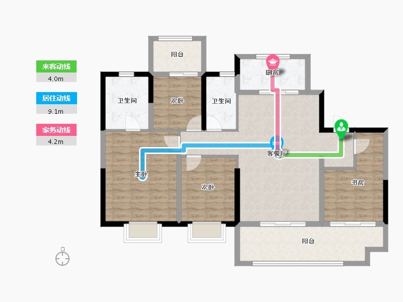 安徽省-亳州市-富力·集贤华府-114.77-户型库-动静线