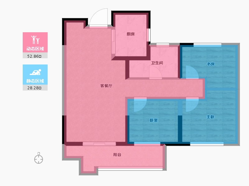 河南省-郑州市-正商博雅华庭-71.20-户型库-动静分区