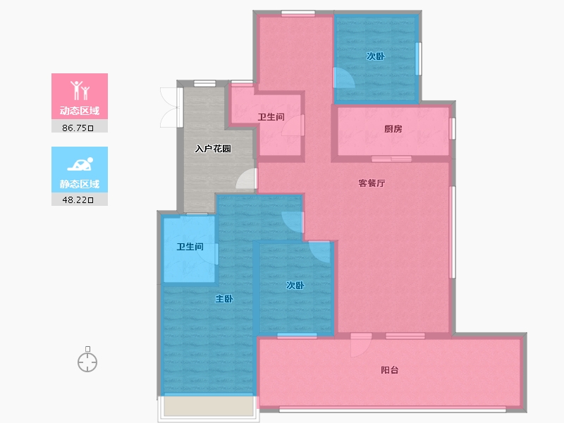 陕西省-咸阳市-云境天澄-130.69-户型库-动静分区