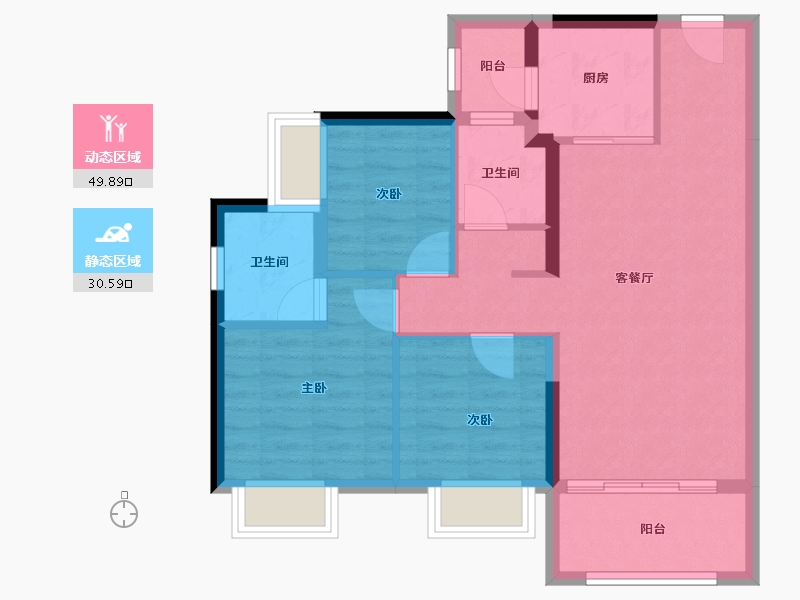 广东省-东莞市-丰泰酒店-71.71-户型库-动静分区