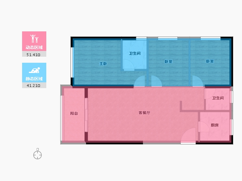 河南省-郑州市-美盛教育港湾-84.00-户型库-动静分区