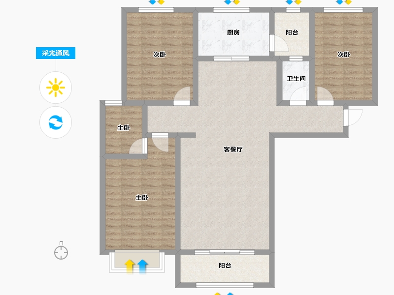 河北省-保定市-玉兰九赋-108.20-户型库-采光通风