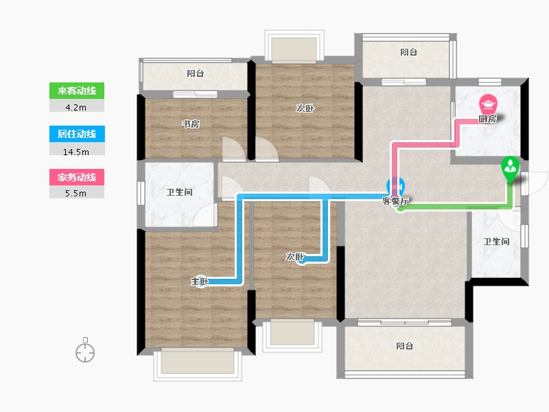 湖南省-长沙市-港湘铂玥-100.94-户型库-动静线