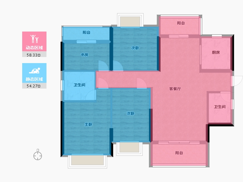 湖南省-长沙市-港湘铂玥-100.94-户型库-动静分区