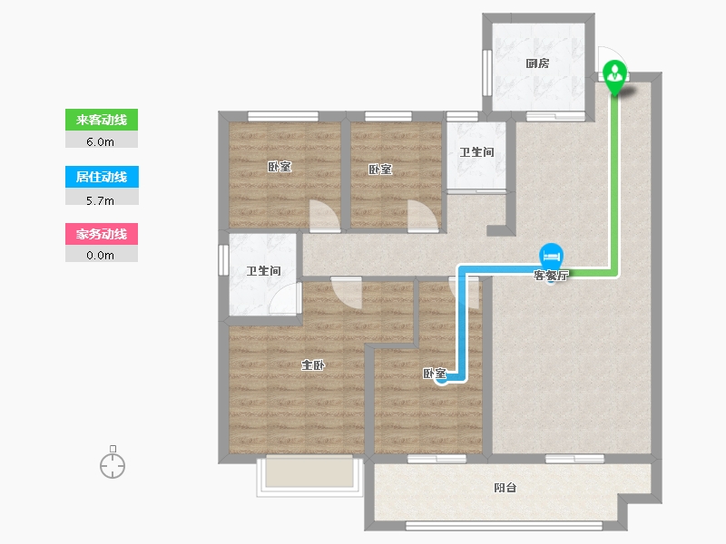 山东省-聊城市- 碧桂园国岳府-119.00-户型库-动静线