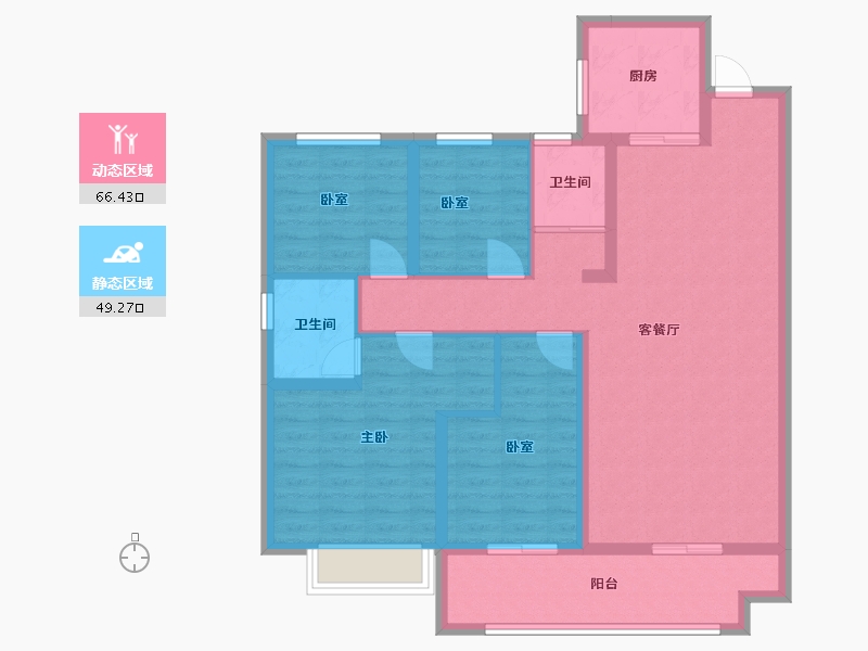 山东省-聊城市- 碧桂园国岳府-119.00-户型库-动静分区