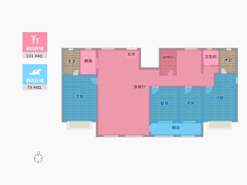 山东省-东营市-悦岛华庭-176.00-户型库-动静分区