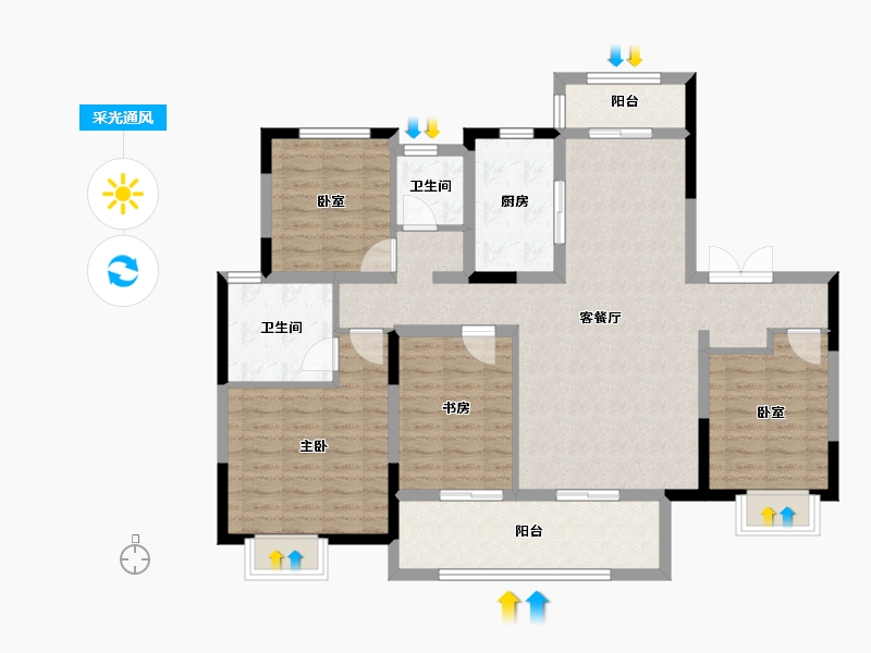 河南省-焦作市-温县建业江山汇-114.48-户型库-采光通风