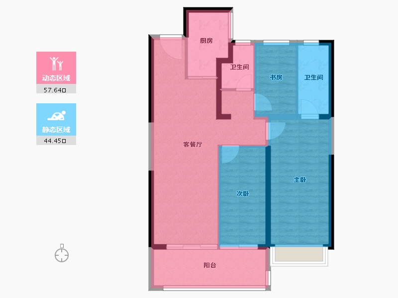 河南省-郑州市-美盛金水印-92.00-户型库-动静分区