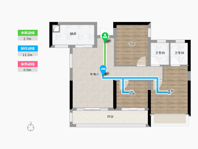 湖南省-湘西土家族苗族自治州-宏大十里书香-74.41-户型库-动静线