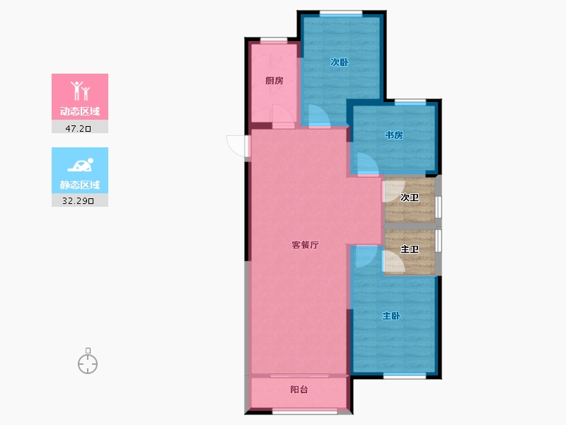 河北省-保定市-东亚朗琴园-77.29-户型库-动静分区