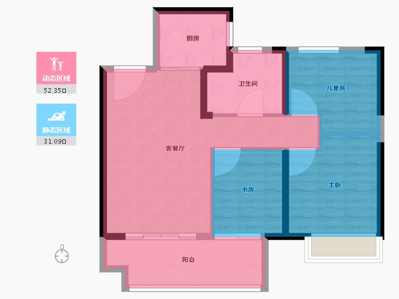 河南省-郑州市-招商美景美境-75.21-户型库-动静分区