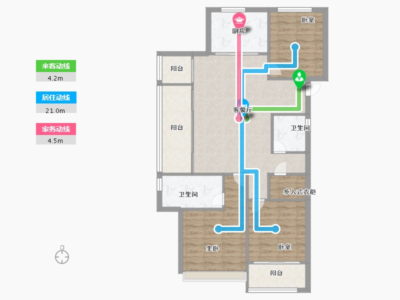 浙江省-温州市-绿城春月江澜-94.40-户型库-动静线