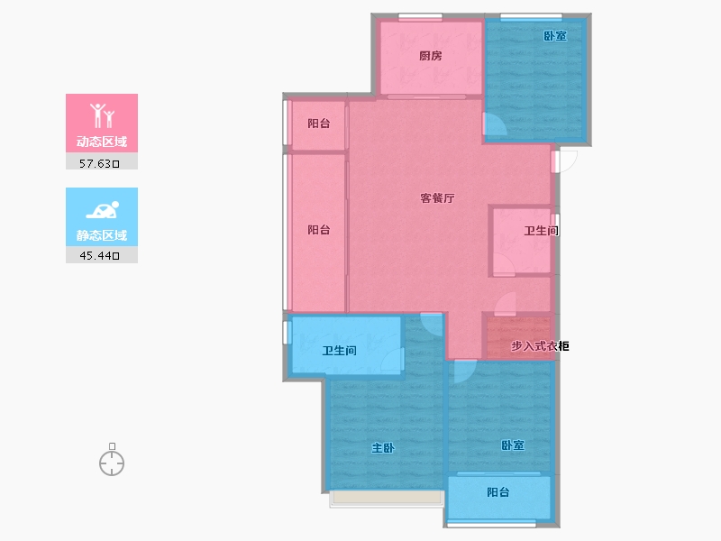 浙江省-温州市-绿城春月江澜-94.40-户型库-动静分区