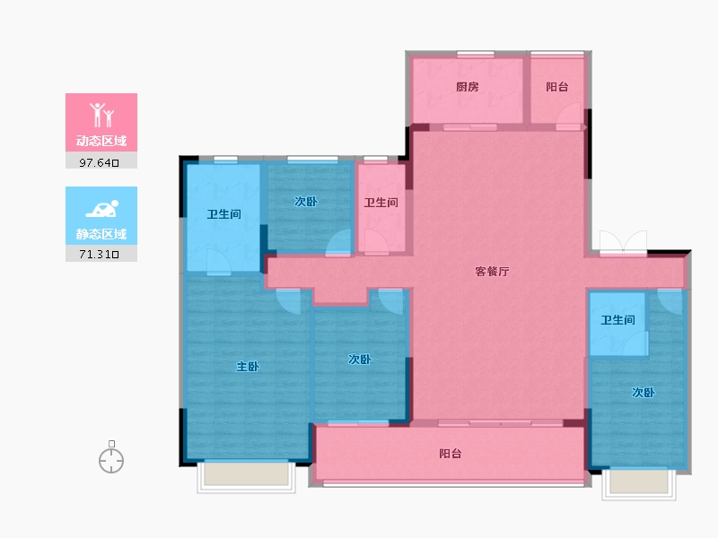 湖南省-长沙市-龙湖江与城-153.32-户型库-动静分区