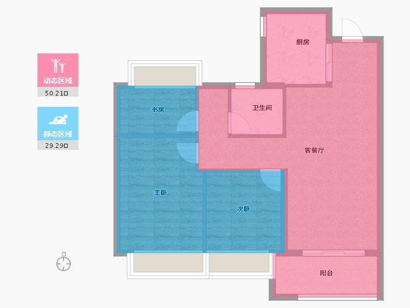 江苏省-无锡市-万科四季都会-71.57-户型库-动静分区