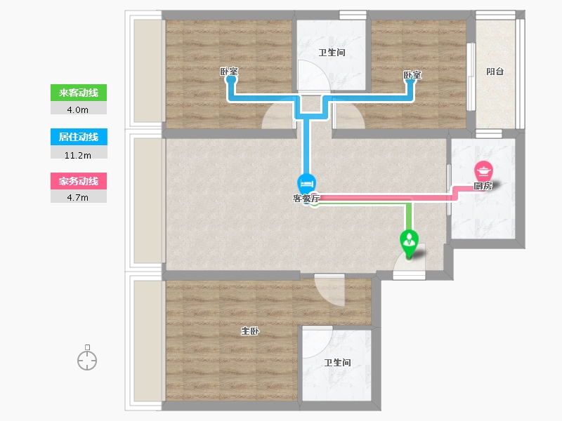 河南省-郑州市-碧桂园双湖城-75.20-户型库-动静线