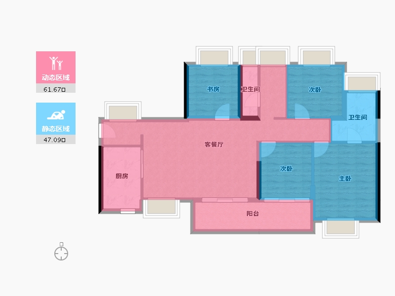 广东省-东莞市-丰泰酒店-97.66-户型库-动静分区