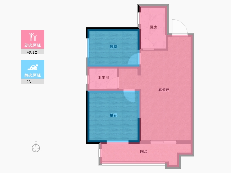 河南省-郑州市-正商博雅华庭-64.00-户型库-动静分区