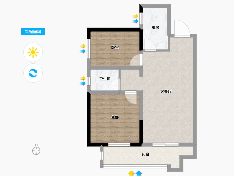 河南省-郑州市-正商博雅华庭-64.00-户型库-采光通风