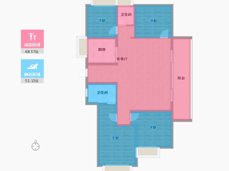 云南省-昆明市-七彩国际社区-109.45-户型库-动静分区