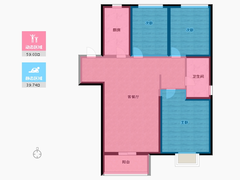 甘肃省-兰州市-兰州融创城-88.00-户型库-动静分区