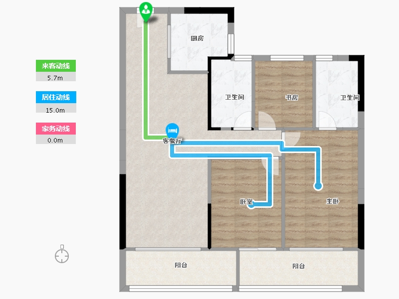 浙江省-温州市-绿城春月江澜-92.00-户型库-动静线