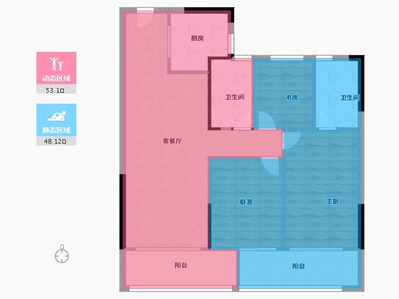 浙江省-温州市-绿城春月江澜-92.00-户型库-动静分区