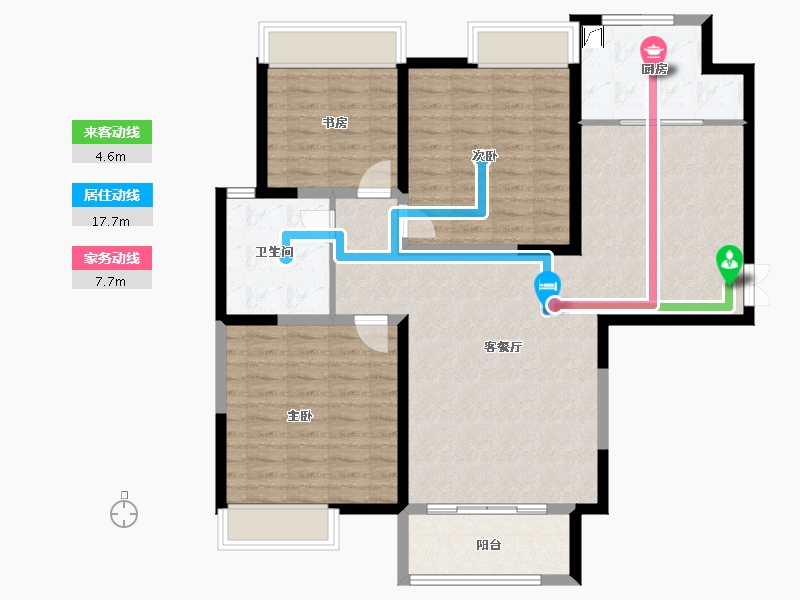 陕西省-西安市-白桦林溪-110.14-户型库-动静线