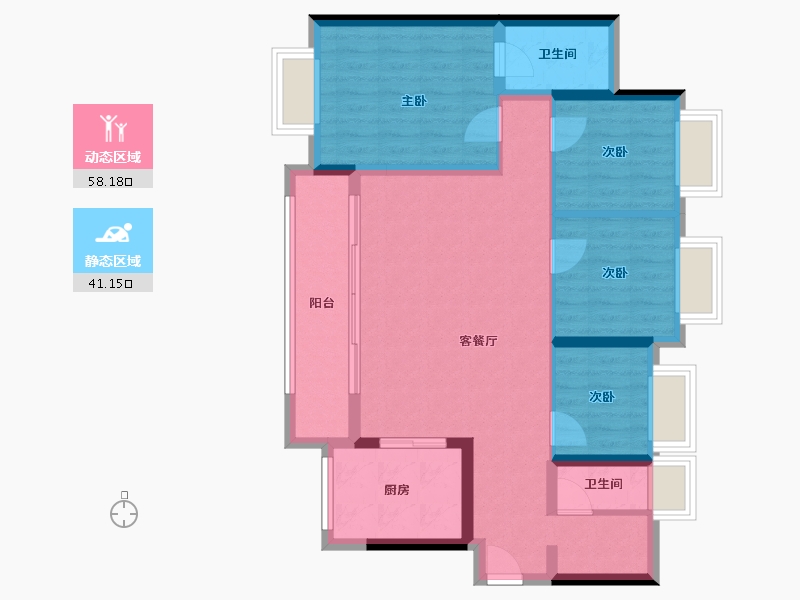 广东省-东莞市-丰泰酒店-88.70-户型库-动静分区