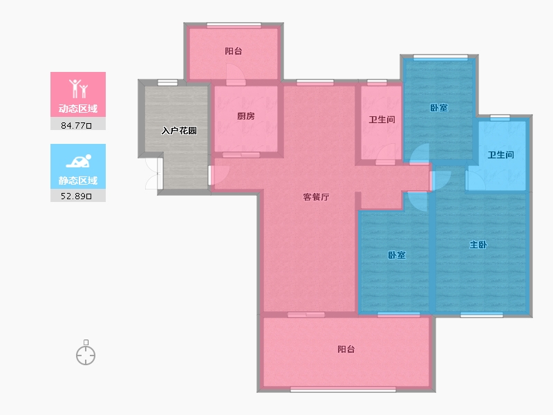 湖南省-株洲市-星合湘水湾-132.85-户型库-动静分区