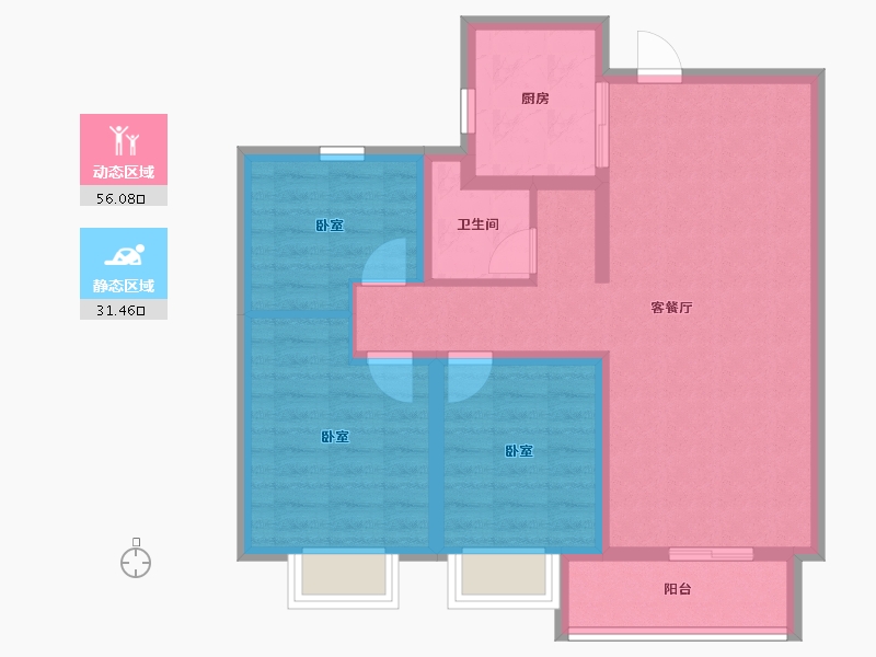 陕西省-西安市-盛唐长安-77.60-户型库-动静分区