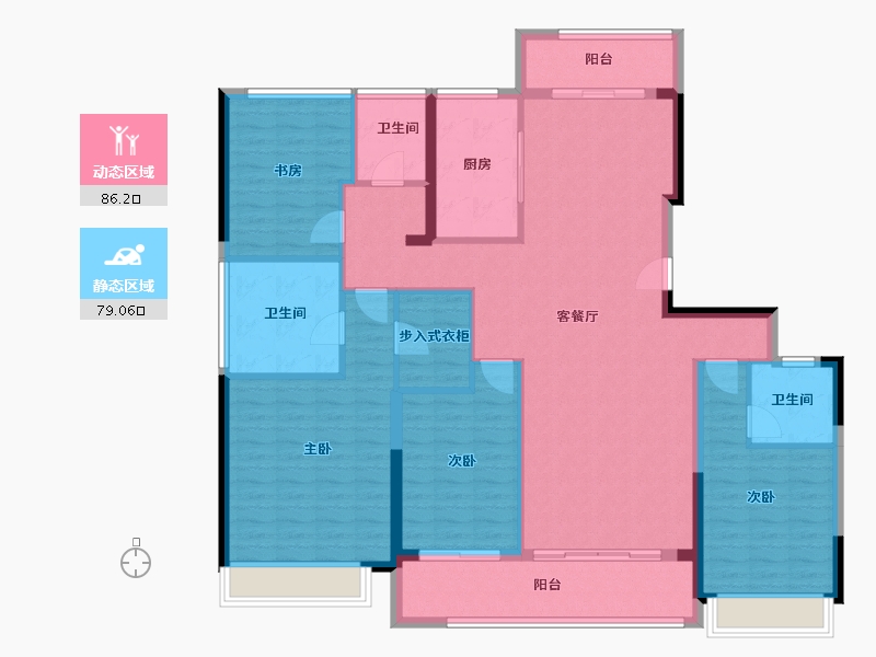 浙江省-舟山市-绿城晓风印月花园-150.48-户型库-动静分区